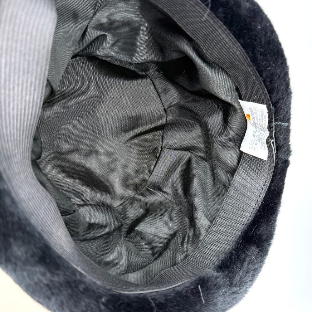 Vintage 90s Liz Claiborne Leopard Black Plush Cossack Hat - Picture 7 of 9